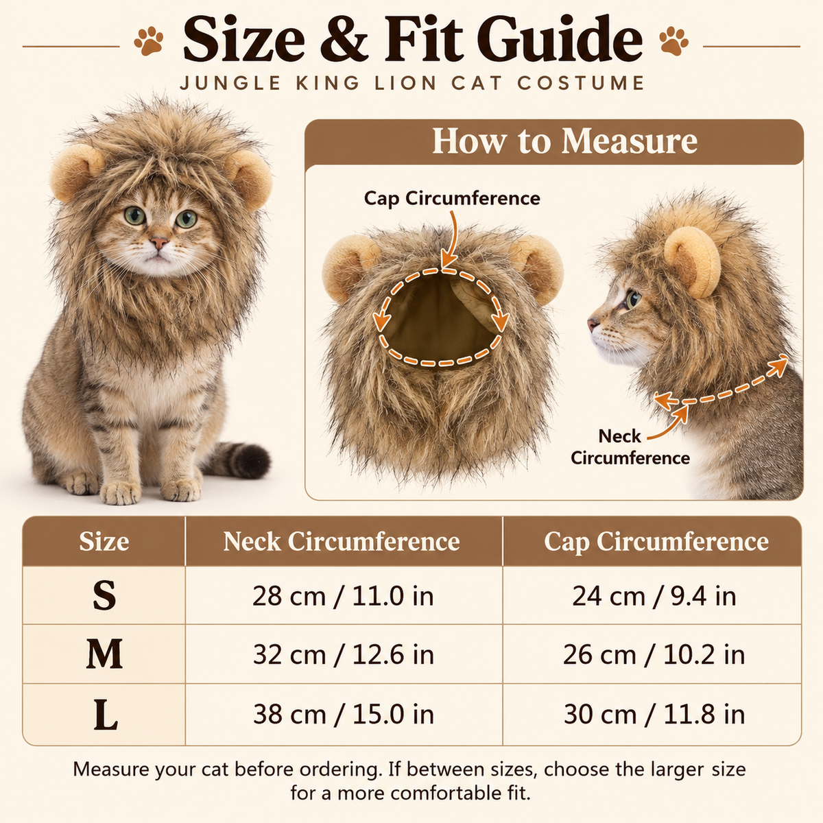 Jungle King Lion Cat Costume