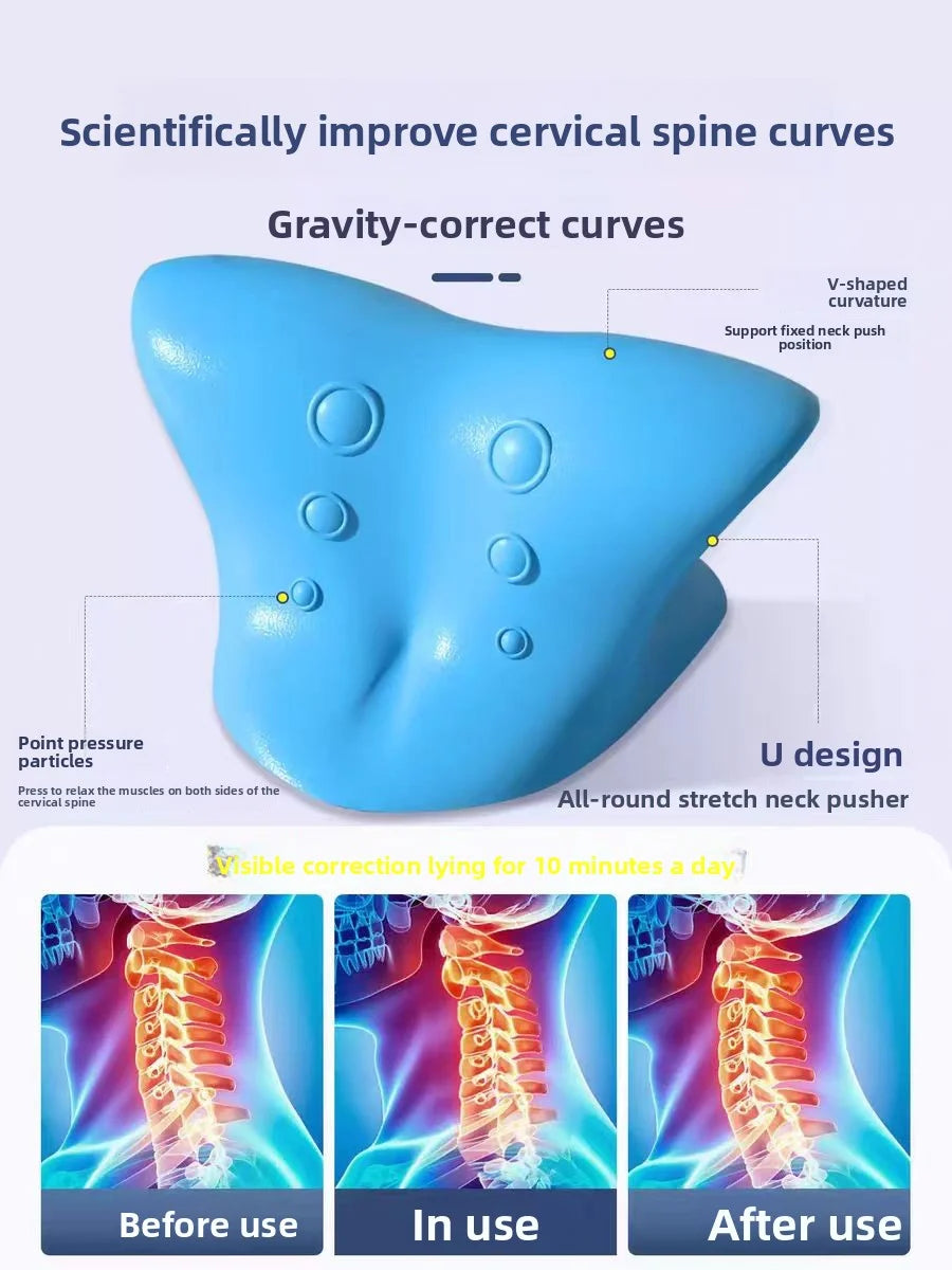 C-Shaped Pillow Cervical Massage Pillow Neck Correction Traction Support Massage Pillow Health Protection Equipment